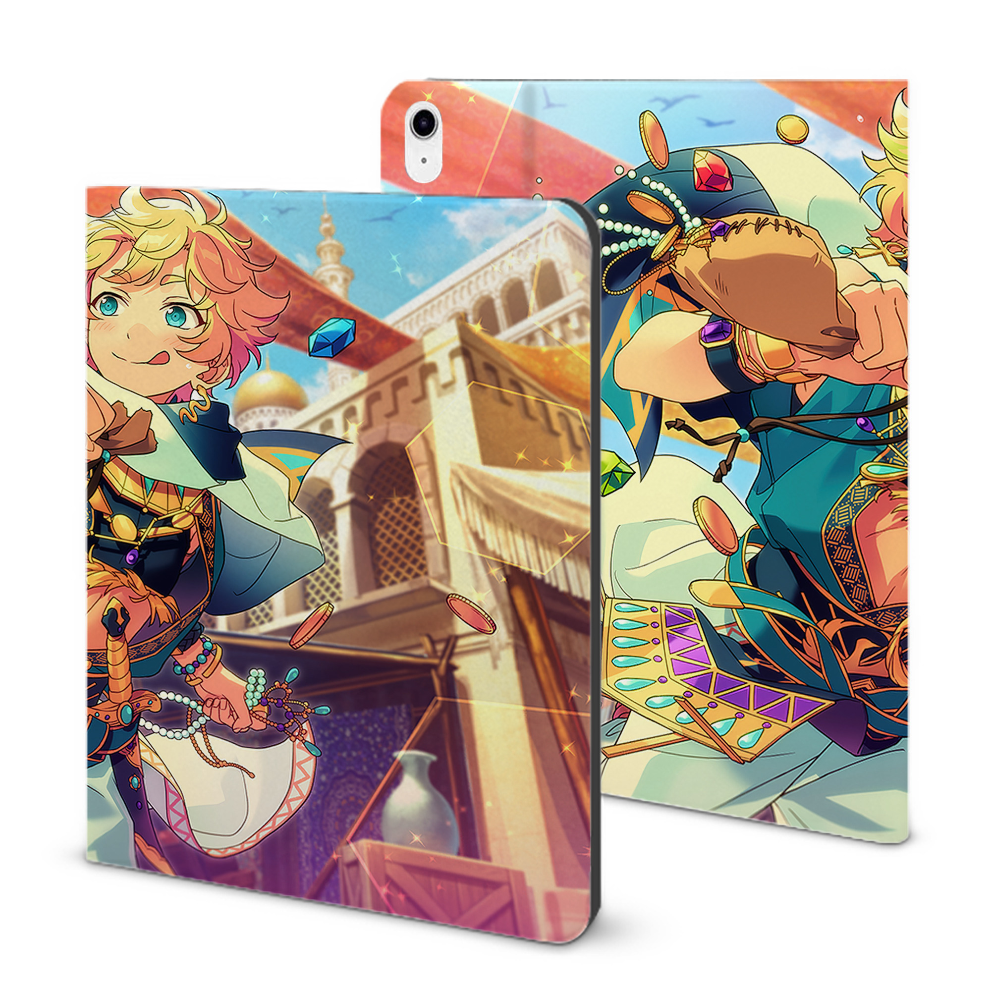 （画像用） あんさんぶるスターズ! Ensemble Stars IPad ケース ブック型 PUレザー TPU 耐衝撃 軽量 薄型 ペン収納なし 全面保護 IPad 各モデル対応